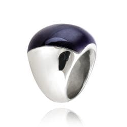 Glitzy Rocks Stainless Steel Bold Purple Cat's Eye Ring Glitzy Rocks Gemstone Rings