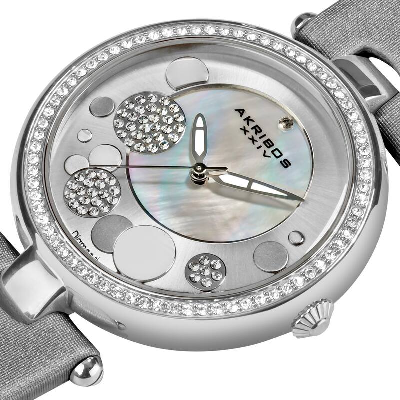 Akribos XXIV Women's Diamond Dial Quartz Strap Watch