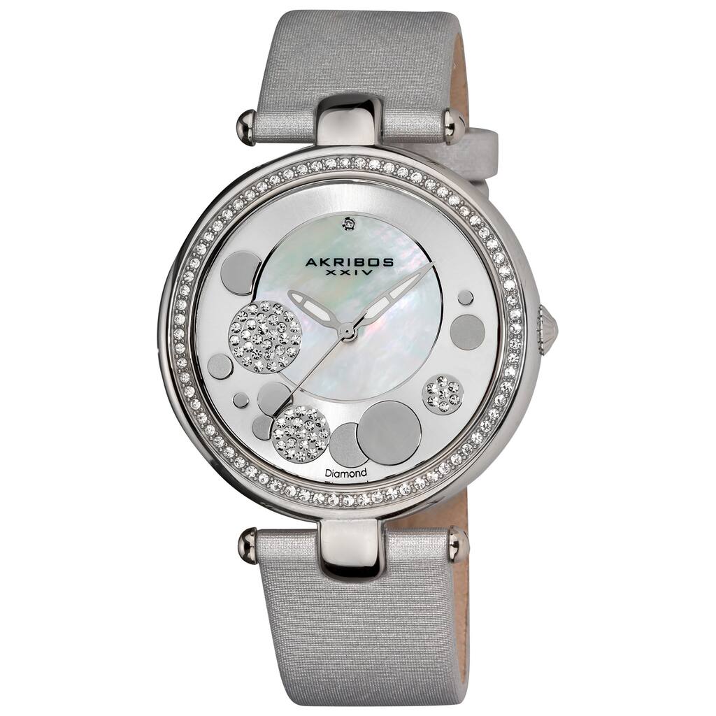 Akribos XXIV Women's Diamond Dial Quartz Strap Watch