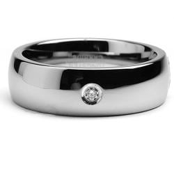 Tungsten Carbide Men's Diamond Accent Dome Ring (7 mm) Men's Wedding Bands