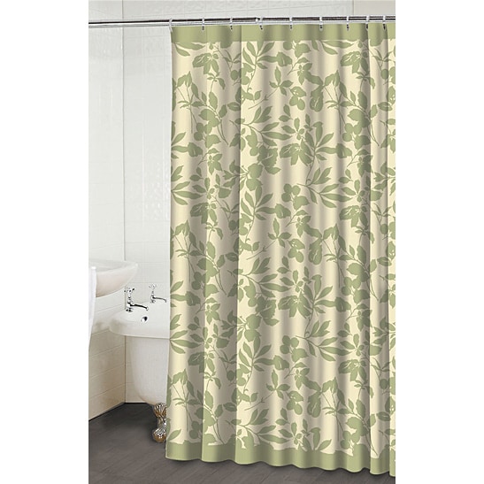 Green and shop tan shower curtain