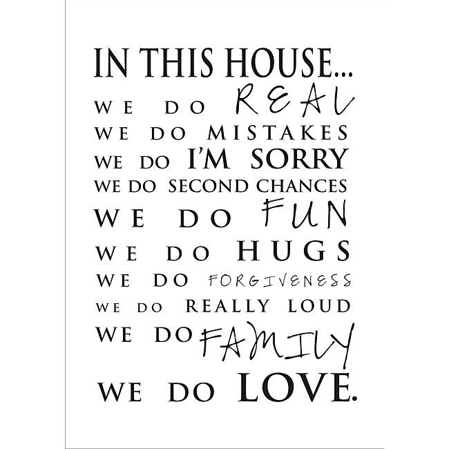 Vinyl Attraction 'In This House' Elegant Vinyl Wall Art.