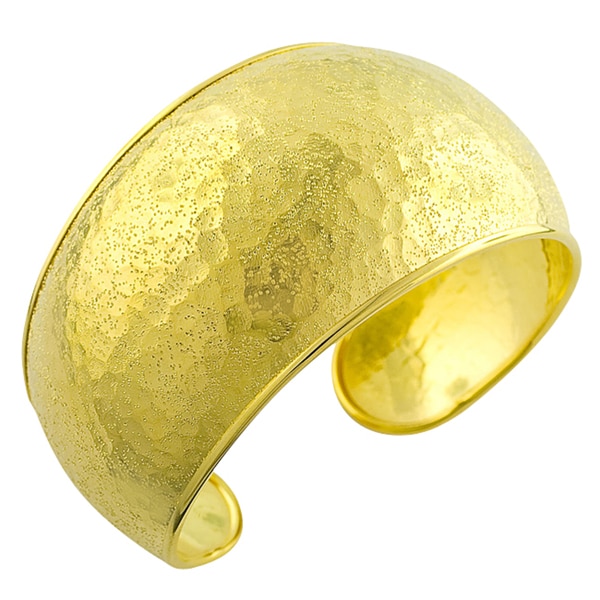Fremada Gold over Silver Textured Cuff Bracelet