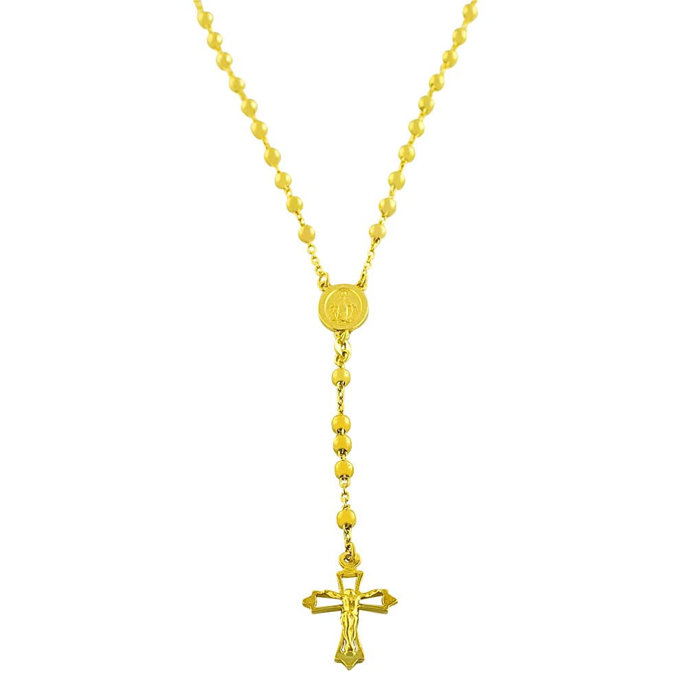 Fremada Gold over Sterling Silver 24-inch Rosary Necklace