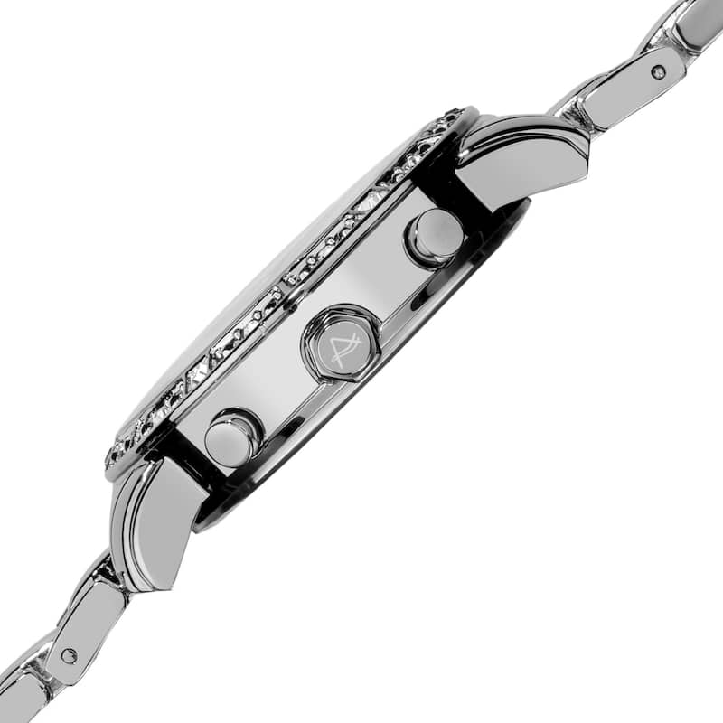 August Steiner Women's Swiss Quartz Multifunction Crystal Silver-Tone Watch