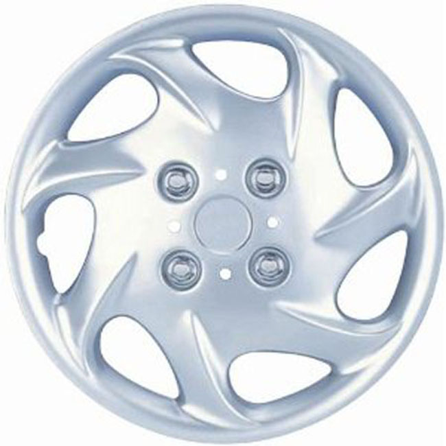 Seven Whorl Design Silver Abs 14 inch Hub Caps (set Of 4)