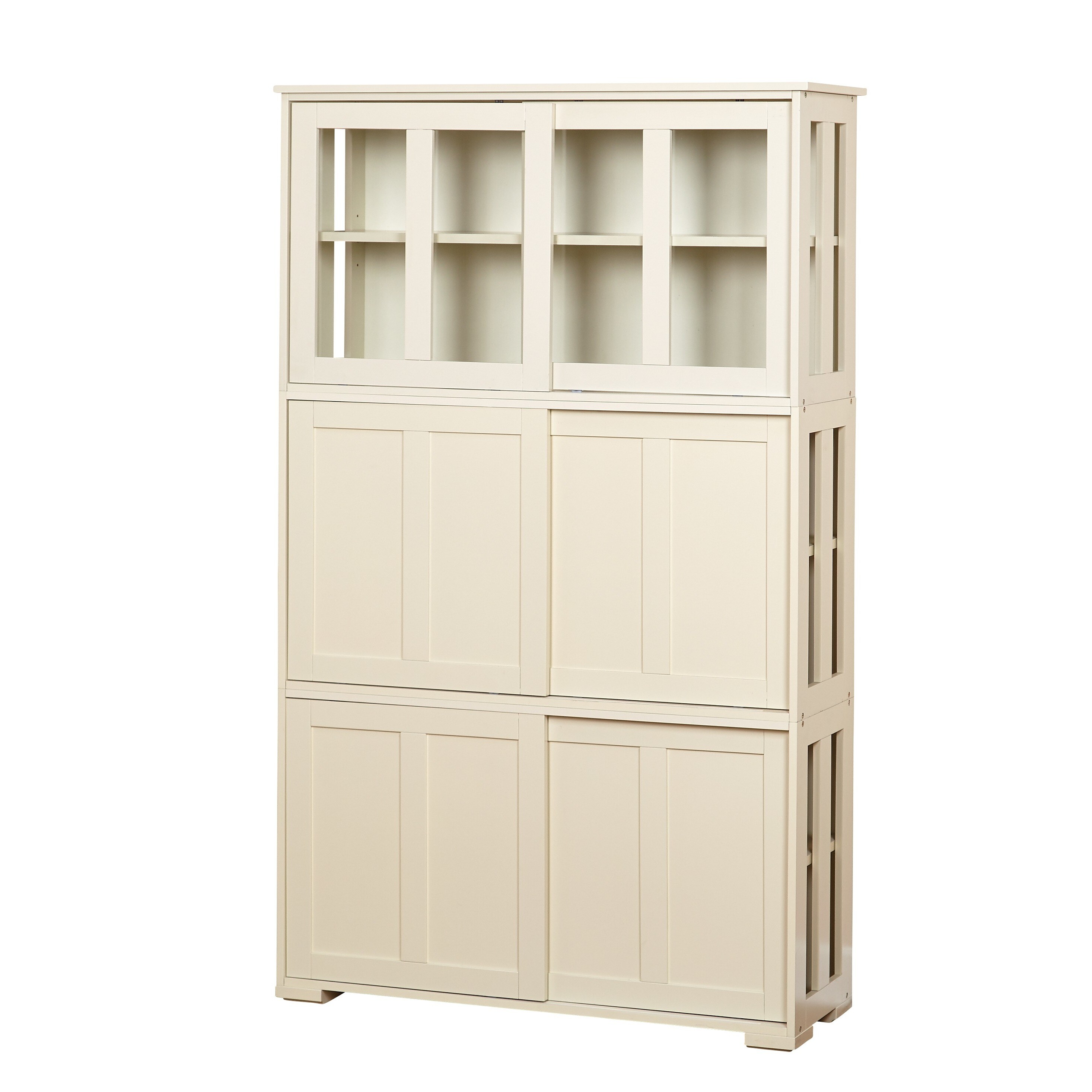 Shop Simple Living Antique White Sliding Door Stackable Cabinet