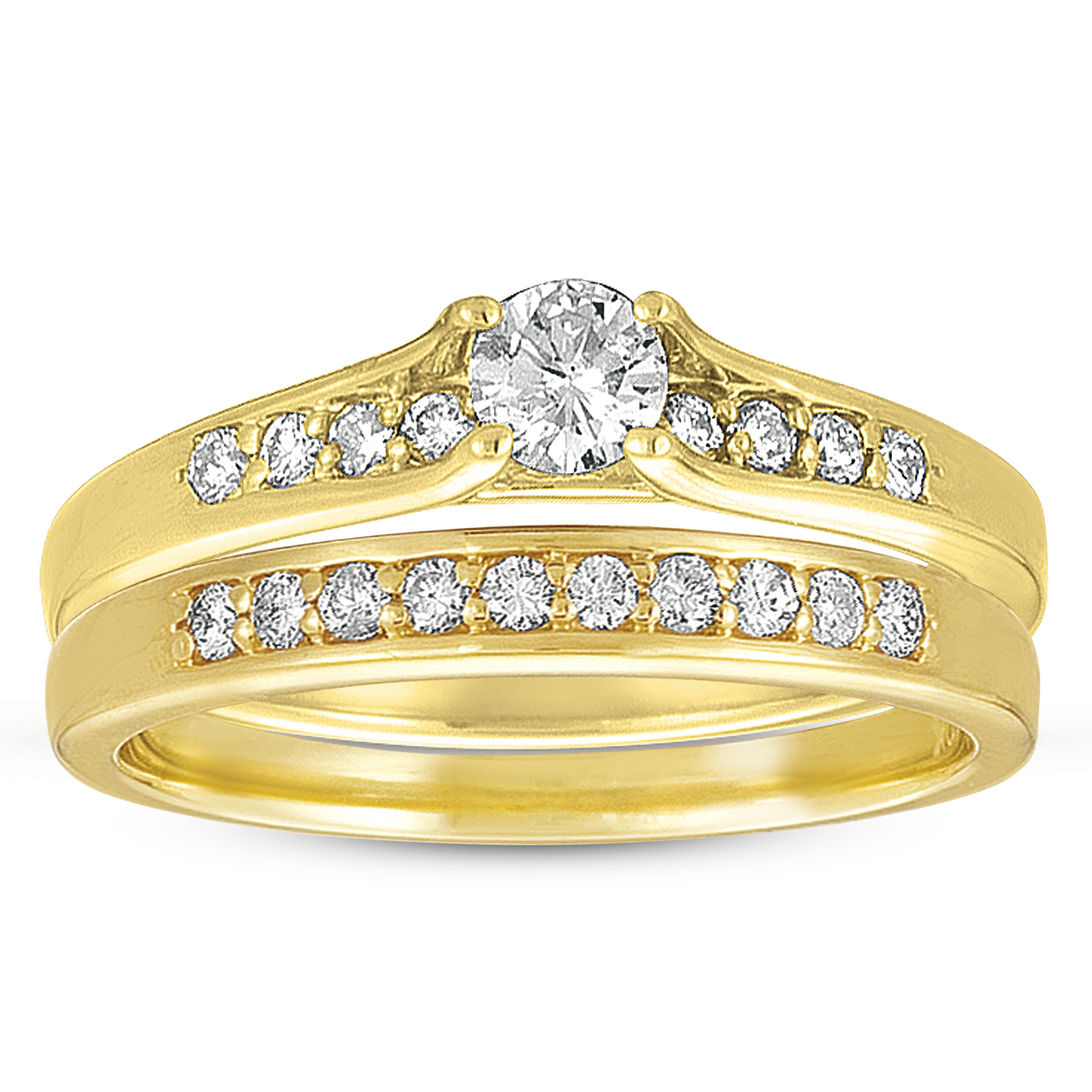 10k Yellow Gold 1/2ct TDW Diamond Bridal Ring Set (G-I, I1-I2)