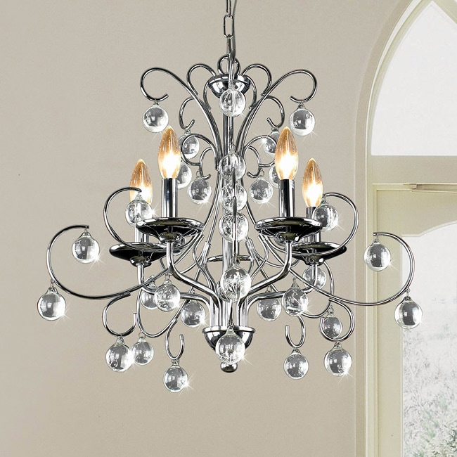 Messina 5 light Chrome And Crystal Chandelier