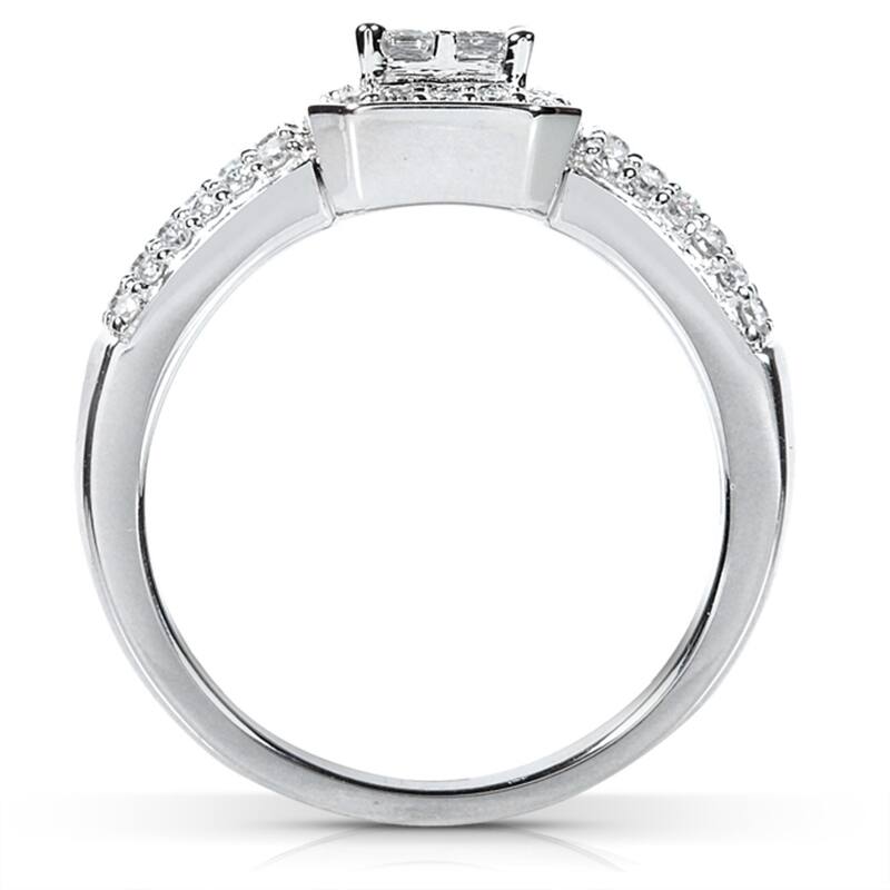 Annello by Kobelli 14k White Gold 3/4ct TDW Diamond 3-piece Bridal Ring Set