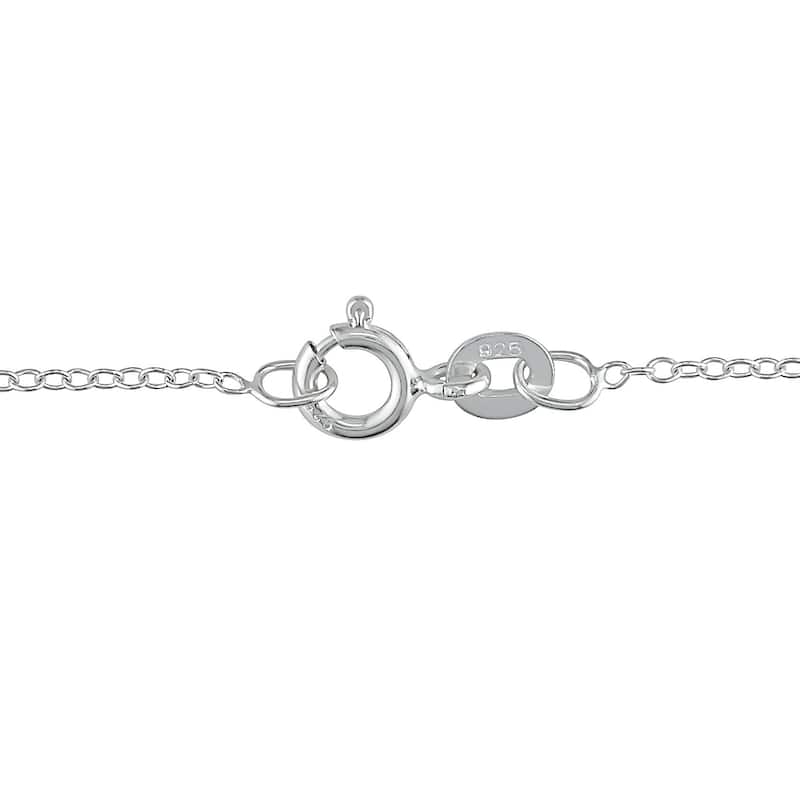 Miadora Sterling Silver Diamond Accent Black and White Circle Necklace