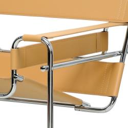 preview thumbnail 3 of 1, 'Jericho' Tan Leather Mid-Century Accent Chair