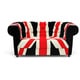 preview thumbnail 1 of 1, 'Union' Black Velveteen Chesterfield Loveseat