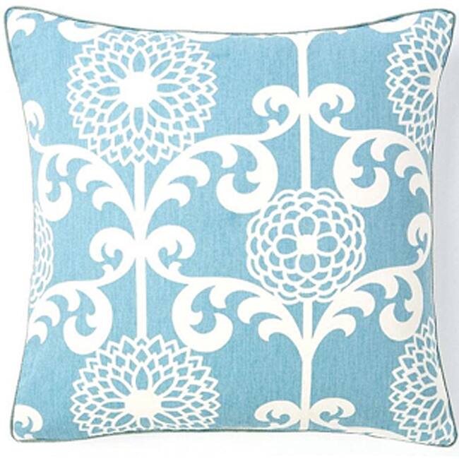 Jiti White Floral Cotton Accent Pillow - 20 x 20