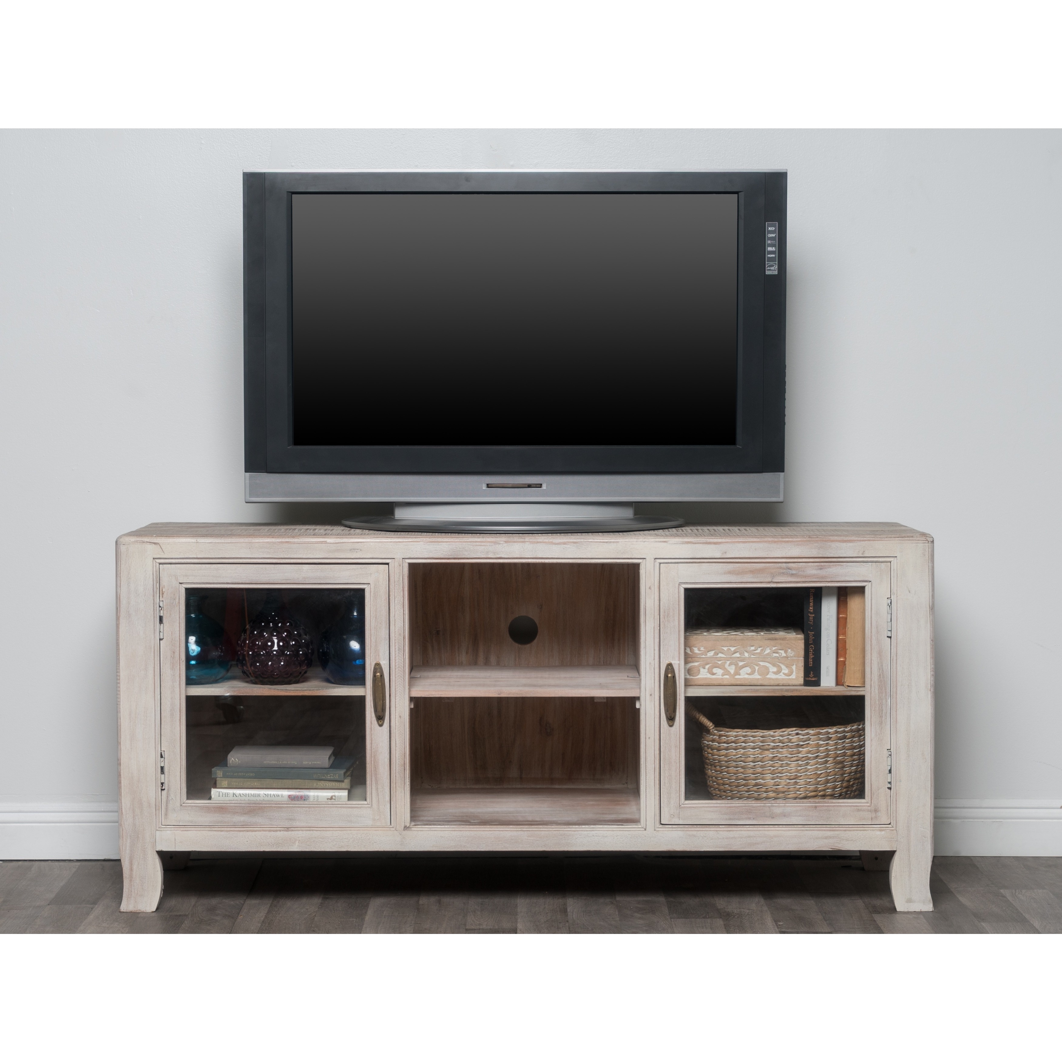 Shop Cosmo Antique White TV Stand by Kosas Home Free Shipping Today