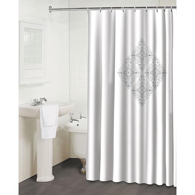 'Jewel White' Shower Curtain