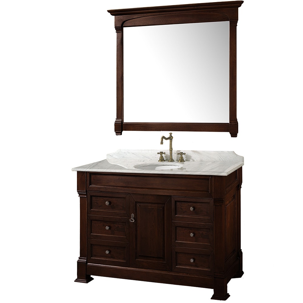 Wyndham Collection Wyndham Collection Andover Dark Cherry 48 inch Solid Oak Bathroom Vanity Cherry Size Single Vanities