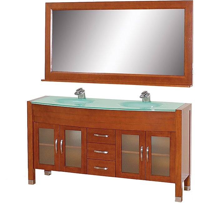 Wyndham Collection Daytona Cherry 63 Inch Solid Oak Double Bathroom Wyndham Collection Daytona Cherry 63 Inch Solid Oak Double Bathroom Vanity