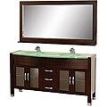 Wyndham Collection Daytona Espresso 63-Inch Solid Oak Double Bathroom Vanity