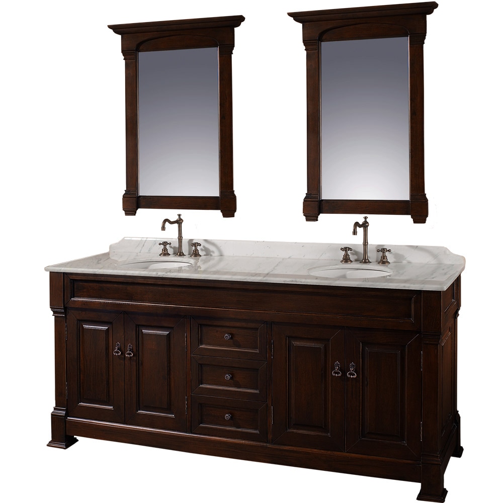  Dark Cherry 72Inch Solid Oak Double   Dark Oak Bathroom Furniture