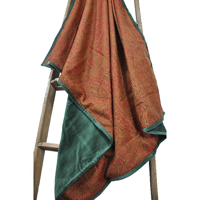 Cottage Home 'Paisley Jamawar' Wool Throw - Red/Brown