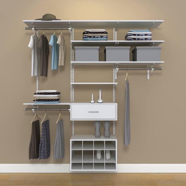 Organized Living freedomRail 72-inch White Wood Closet Kit
