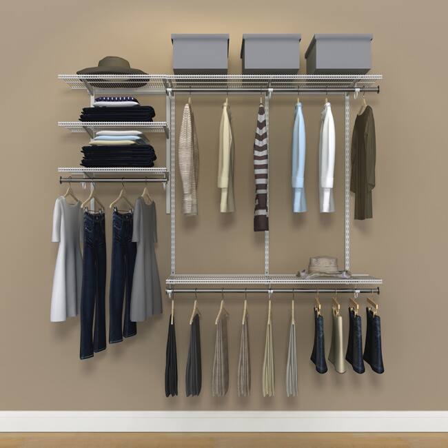 Organized Living FreedomRail 6-Foot White Ventilated Closet Kit