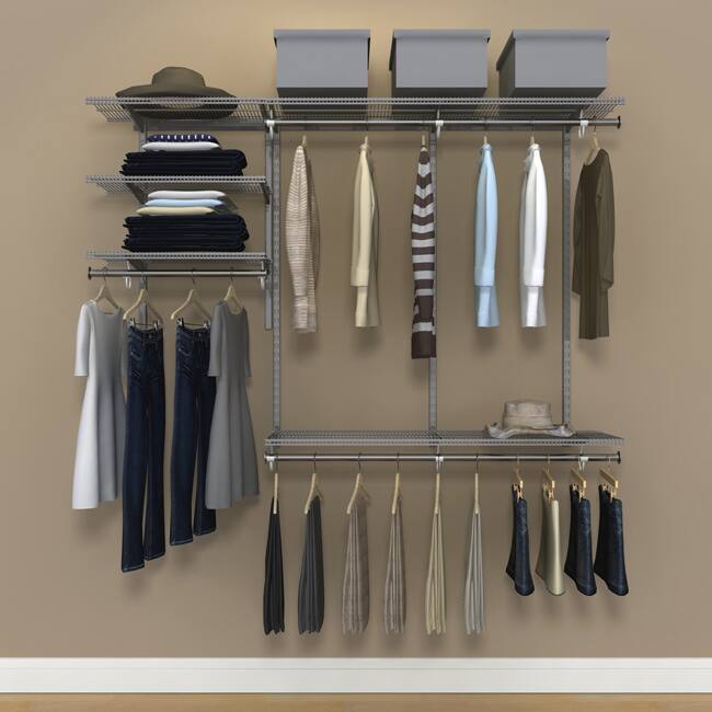Organized Living FreedomRail 6-Foot Nickel Ventilated Closet Kit