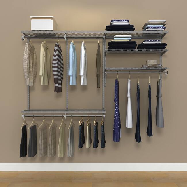 Organized Living FreedomRail 84-inch Nickel Ventilated Closet Kit