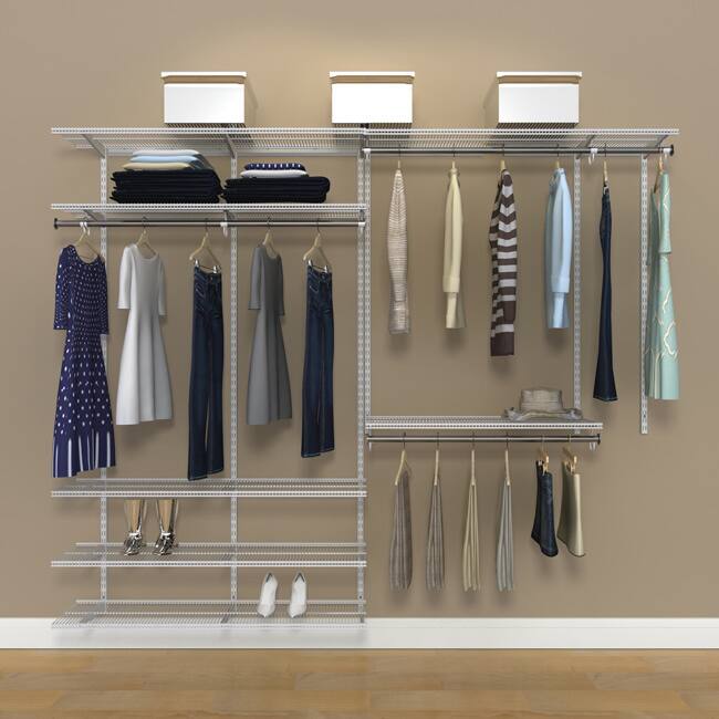 Organized Living FreedomRail 96-Inch White Ventilated Closet Kit