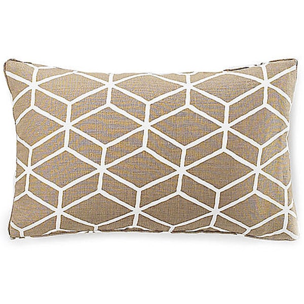 Handmade Bethe Tile Light Brown Linen Decorative Pillow - 12" x 20"