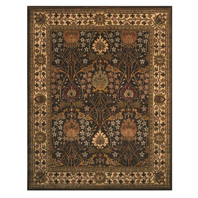 Hand tufted Morris Brown Wool Rug (8 X 10)