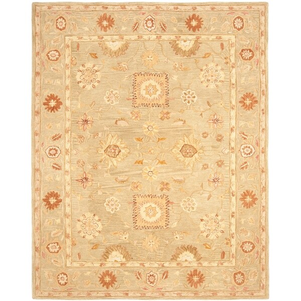 Safavieh Handmade Anatolia Oriental Farahan Sage Green Hand-spun Wool Rug - 9' x 12'