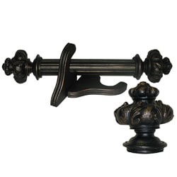 Shop Royal Crown Antique Bronze Finished Wood Curtain Rod Set On
