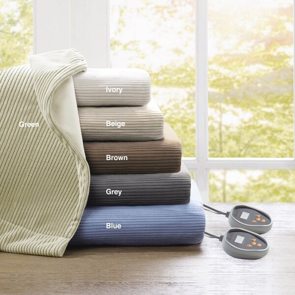 Beautyrest Ribbed Microfleece Full-size Heated Blanket