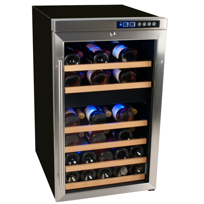 Shop EdgeStar 34-Bottle Stainless Steel Dual Zone Wine Cooler - Free ...