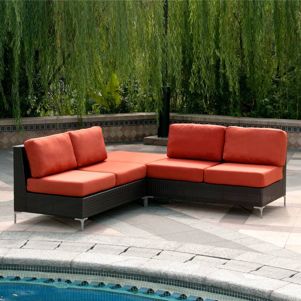 Handy Living Napa Springs Red Tulip 3 Piece Indoor/Outdoor Wicker Furniture Set