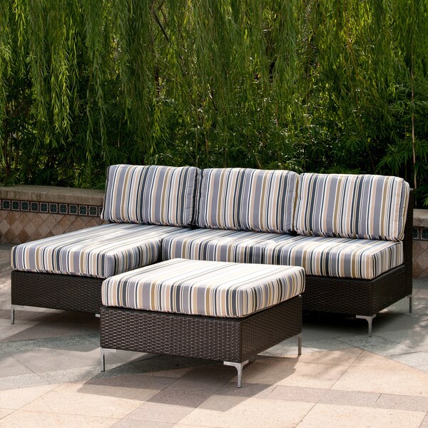 Handy Living Napa Springs Newport Stripe 4 Piece Indoor Outdoor Handy Living Napa Springs Newport Stripe 4 Piece Indoor Outdoor Wicker Furniture Set Free Shipping Today 6427632