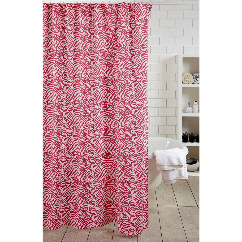 Pink Zebra Shower Curtain