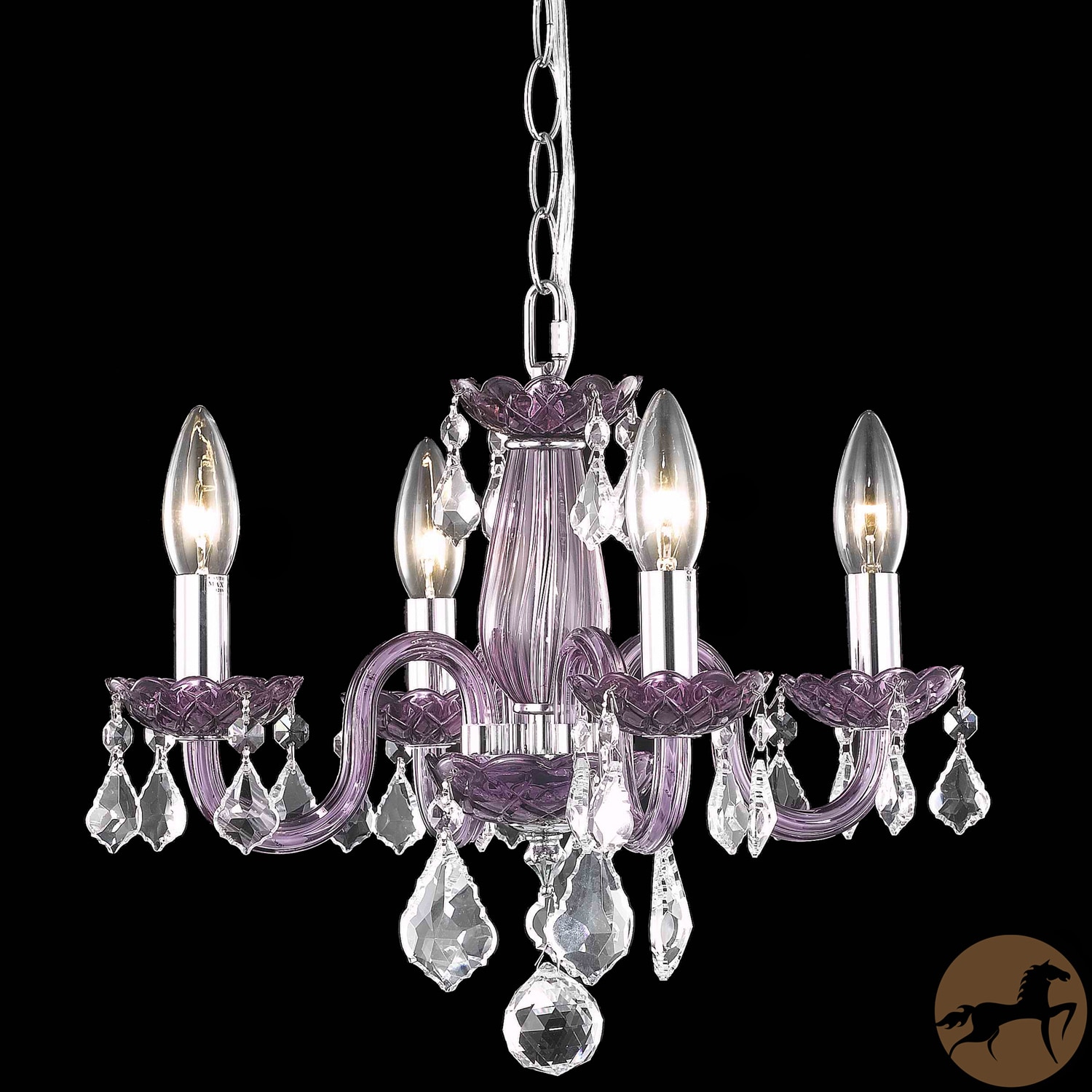 Christopher Knight Home Crystal Lattice Lavender 4 light Chandelier