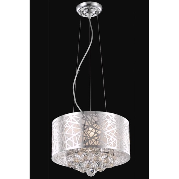 Somette Chrome 3-Light Crystal Drop Chandelier