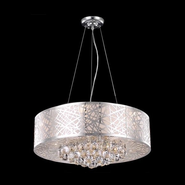 Somette Chrome 9-light Crystal Drop Chandelier