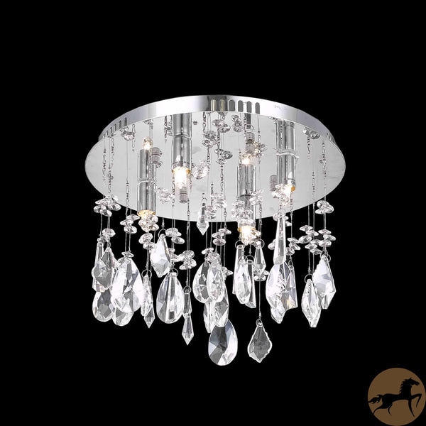 Christopher Knight Home Chrome Four Light Flush Mount Chandelier Christopher Knight Home Chandeliers & Pendants