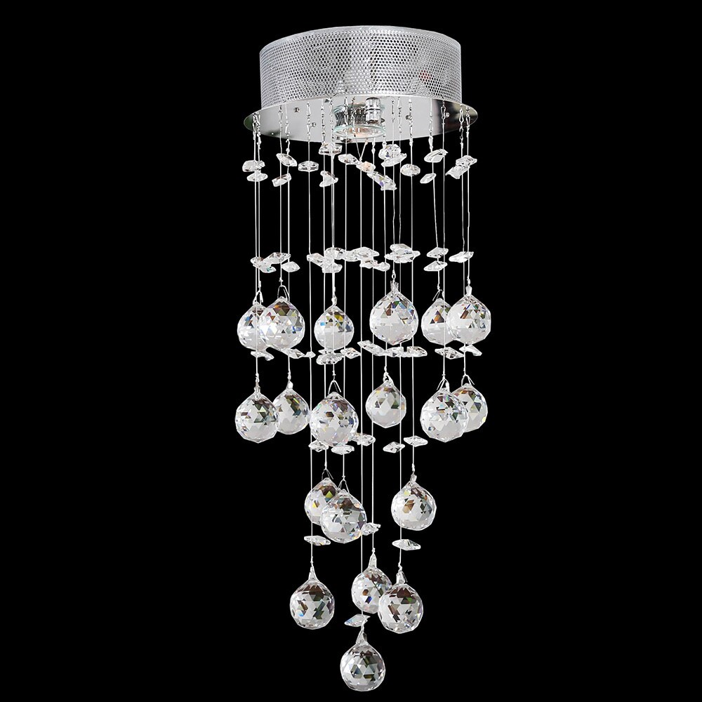 Somette Chrome 1-Light Teardrop-Shaped Crystal Chandelier (Chrome Chandelier) - Chandeliers For Bedrooms by Overstock.com