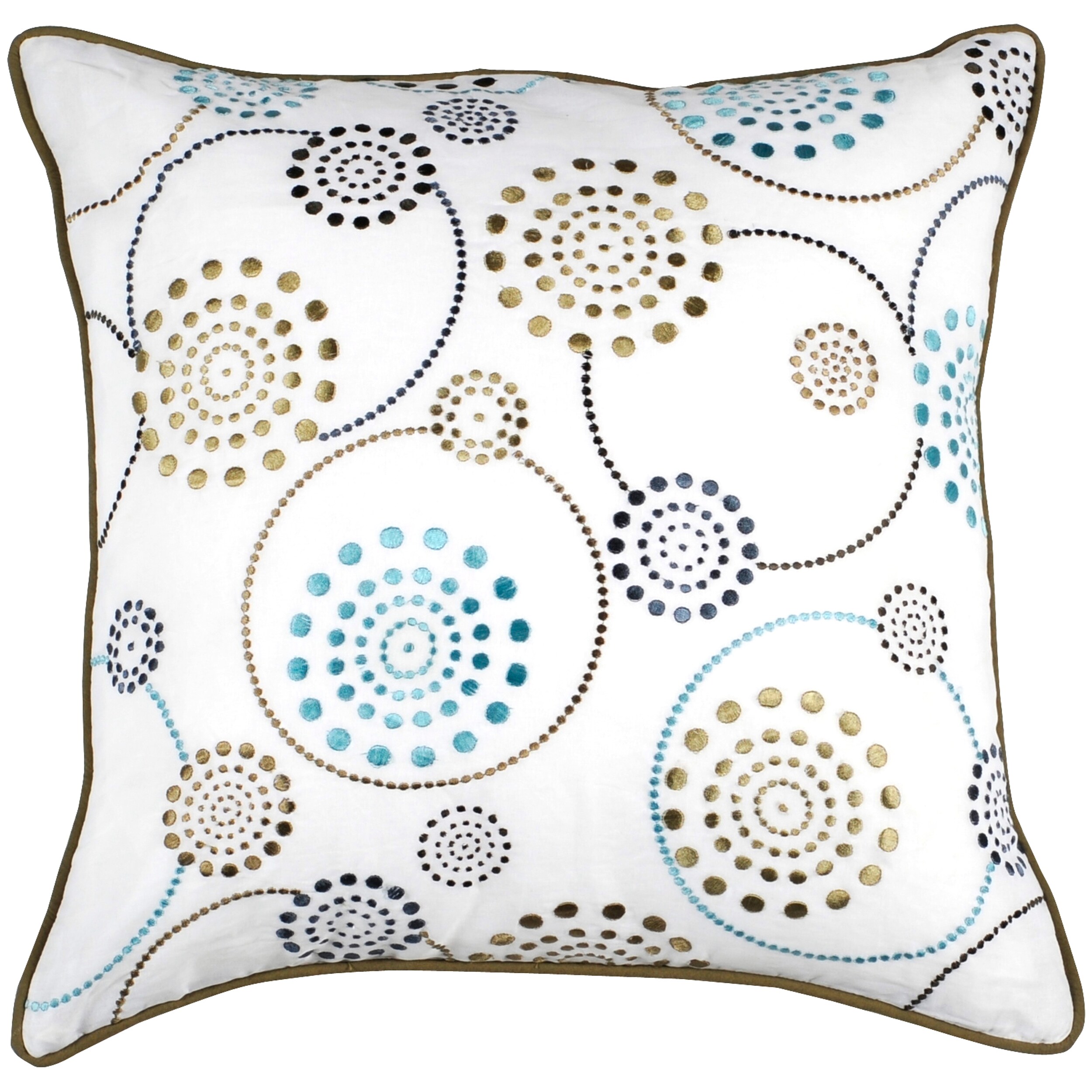 Modern Circles Multicolored 22x22 Decor Pillow