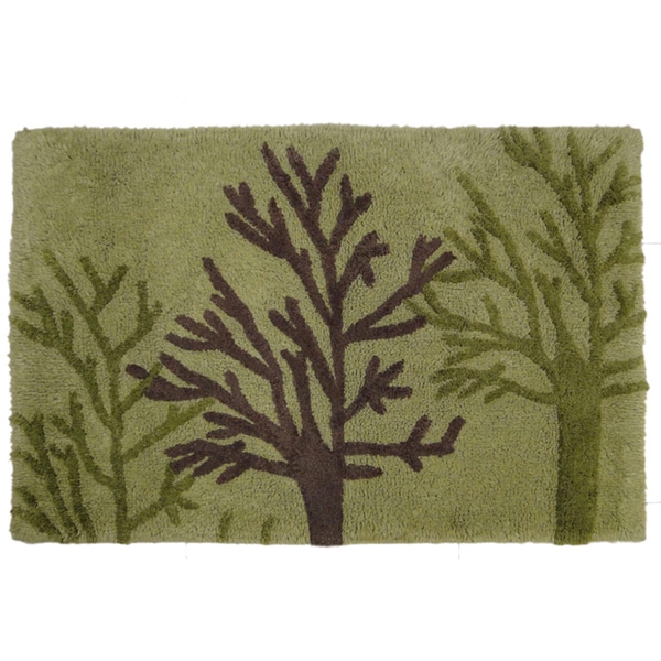 Jovi Home Woodland Green Cotton 24 x 36 Bath Rug