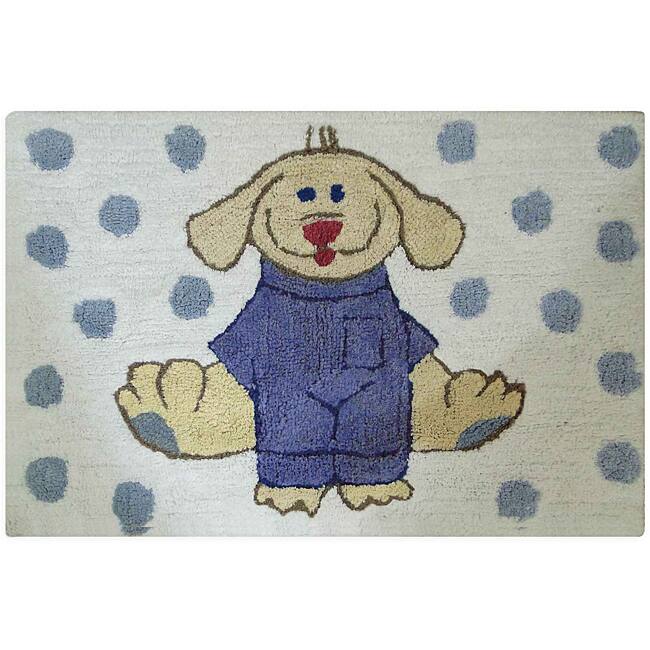 Jovi Home Dress Up Pup Blue/ White 24 x 36 Bath Rug - 2' x 3'