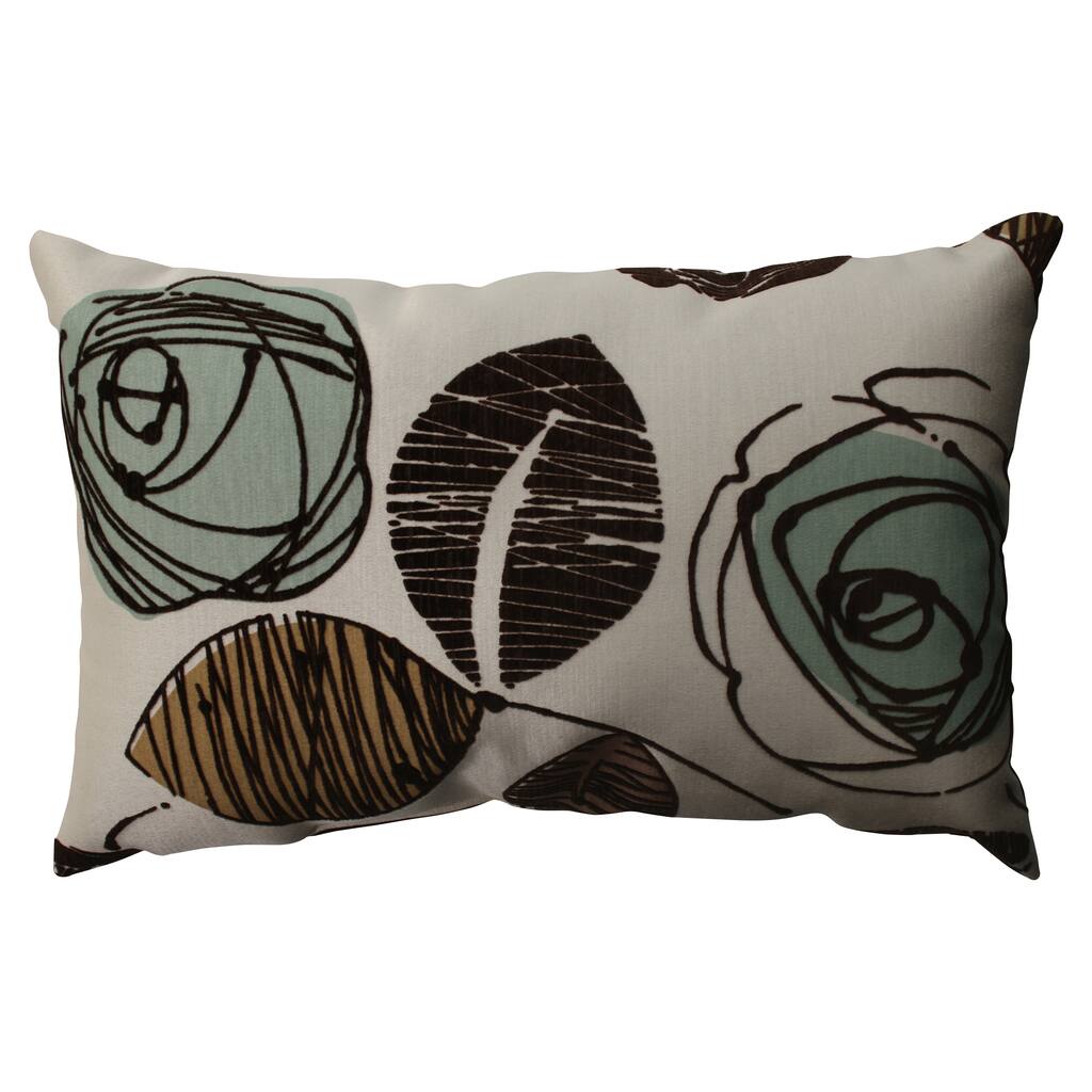 Pillow Perfect Floral Flocked Throw Pillow