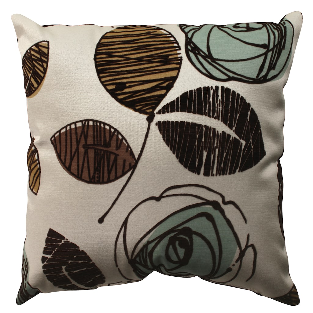 Pillow Perfect Floral Flacked Throw Pillow