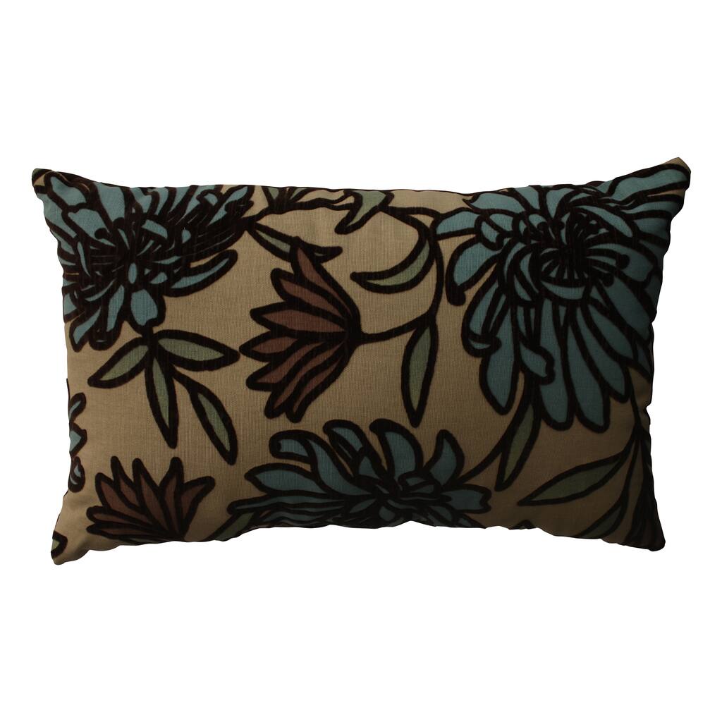 PIllow Perfect Tan Floral Flocked Throw Pillow